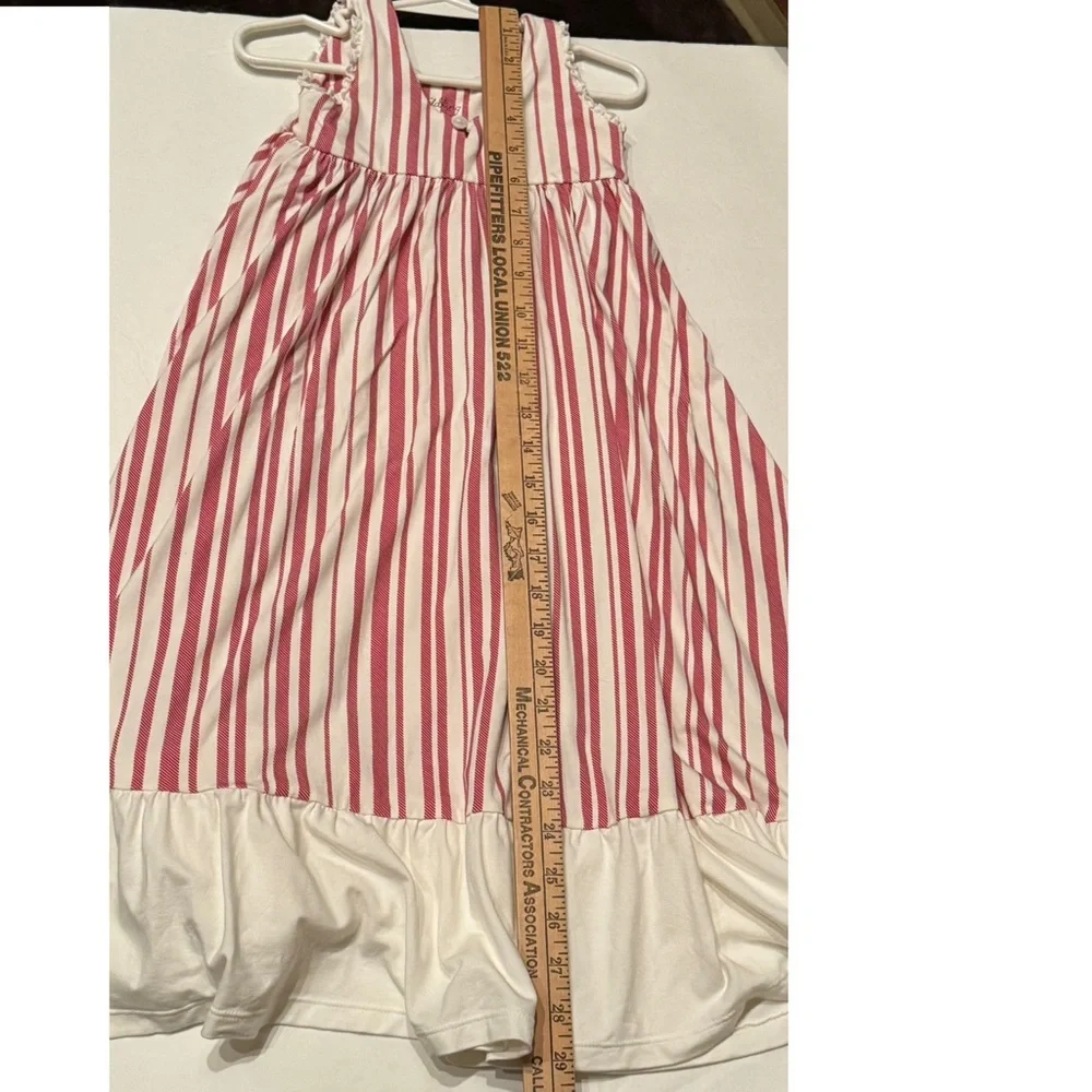 WILDLING 2T* -3T Girls Peppermint Striped Maxi Lounge Dress Red & White w Ruffle